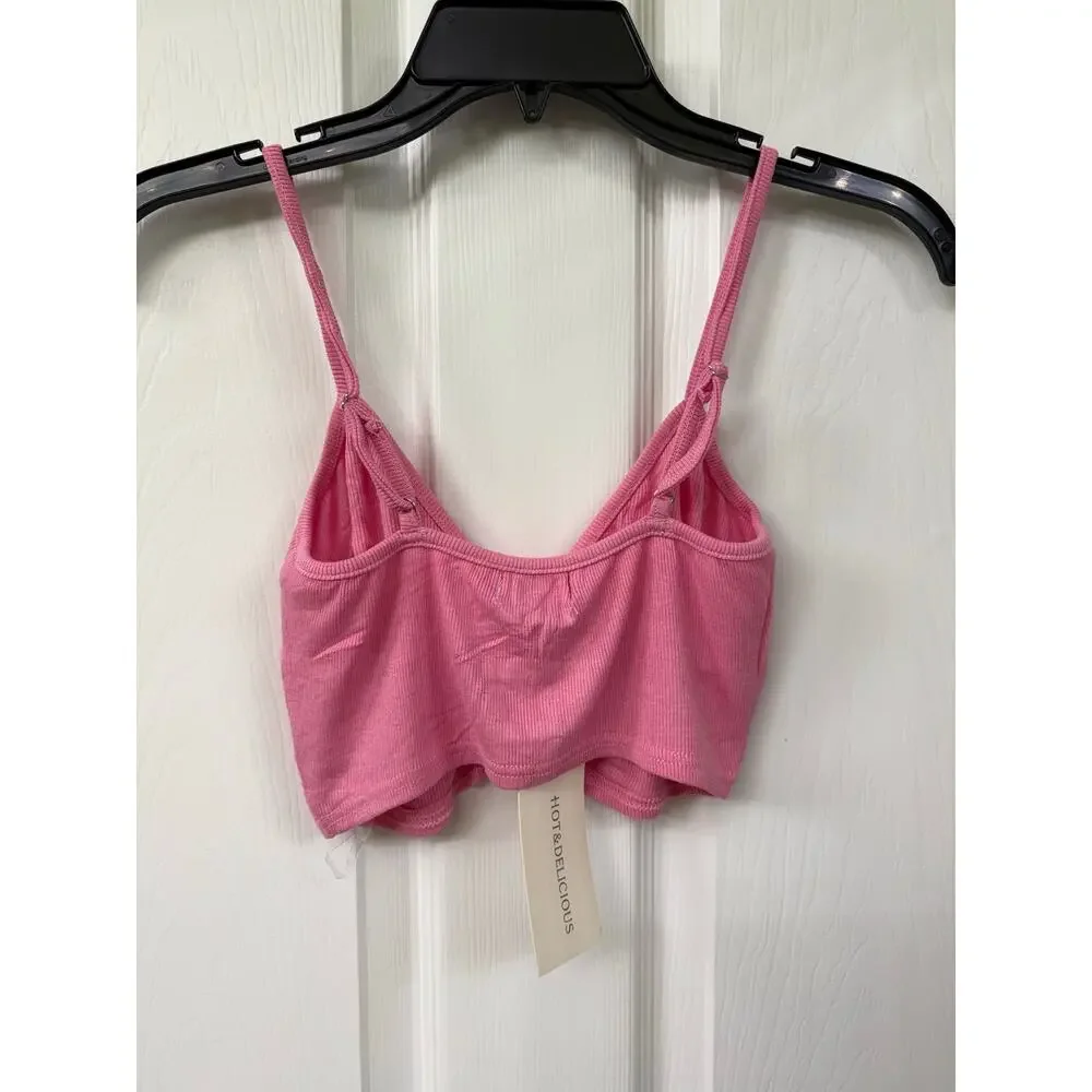 Hot & delicious Julia Heart Rib knit 2 piece pant set pink lined NWT Small - Picture 10 of 10